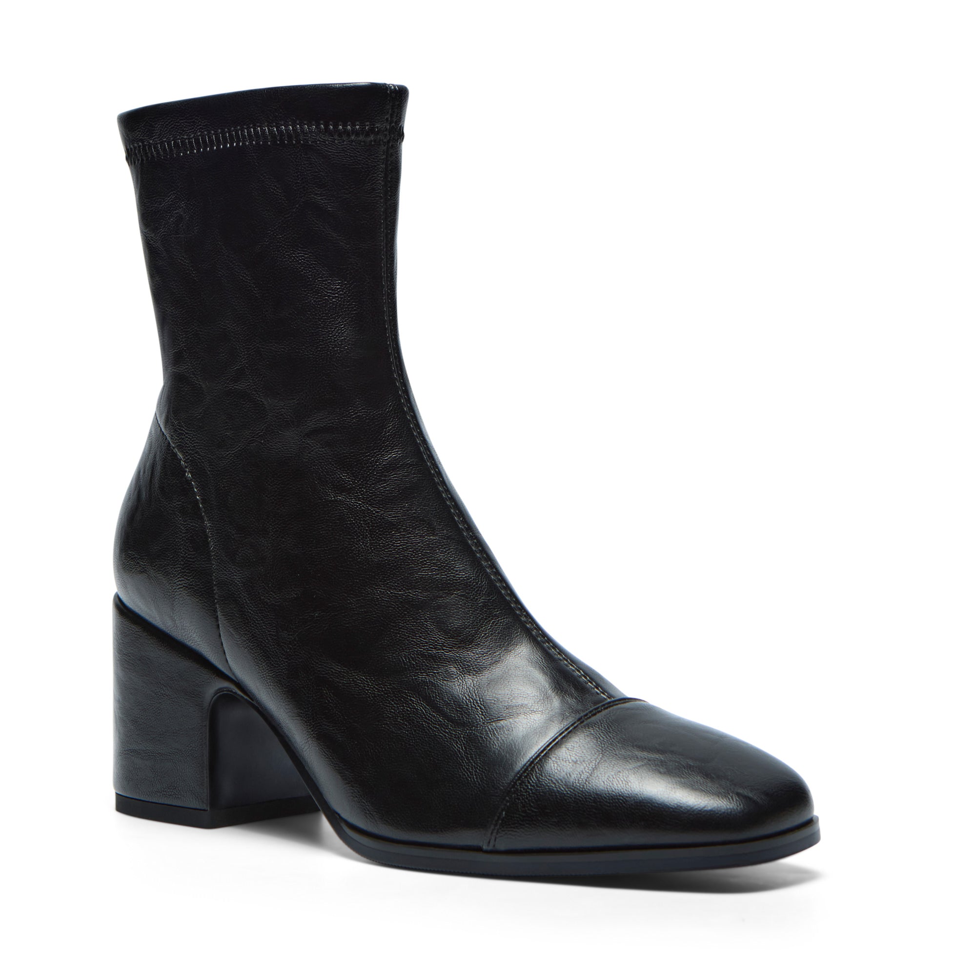 Valeroso Black Leather Ankle Boot