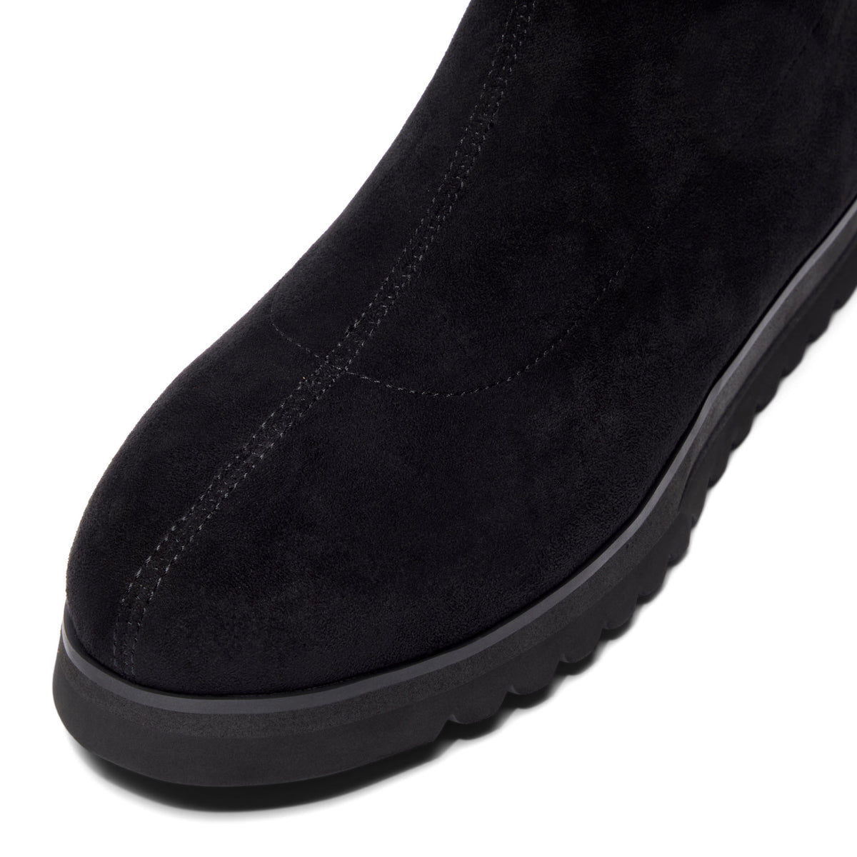 Renalia Black Faux Suede Ankle Boot