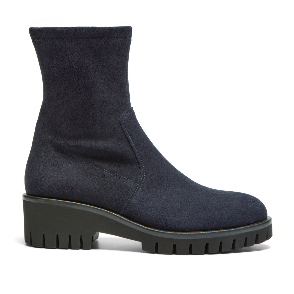 Corelina Navy Faux Suede Ankle Boot