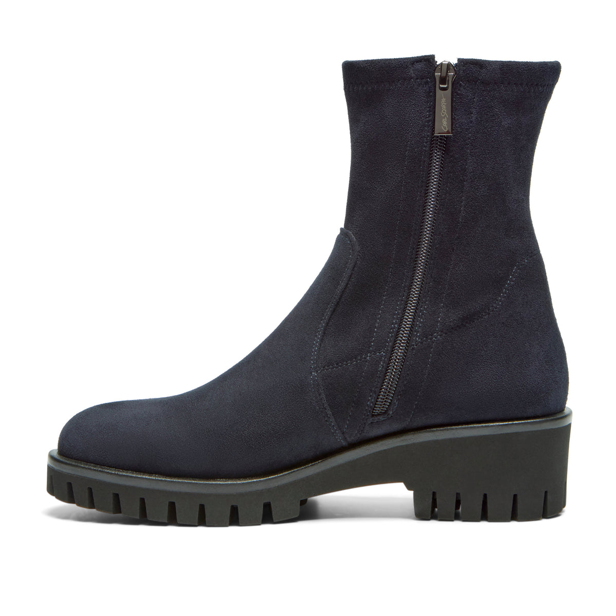 Corelina Navy Faux Suede Ankle Boot