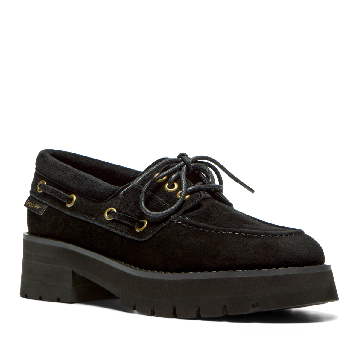 Maximilla Black Suede Chunky Loafer
