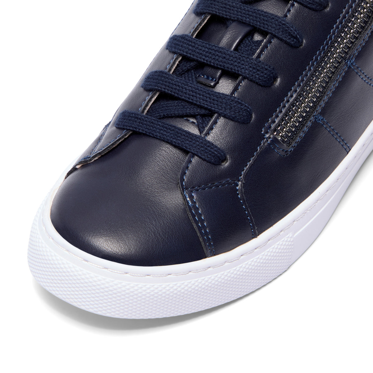 Olimpionica Navy Leather Trainer