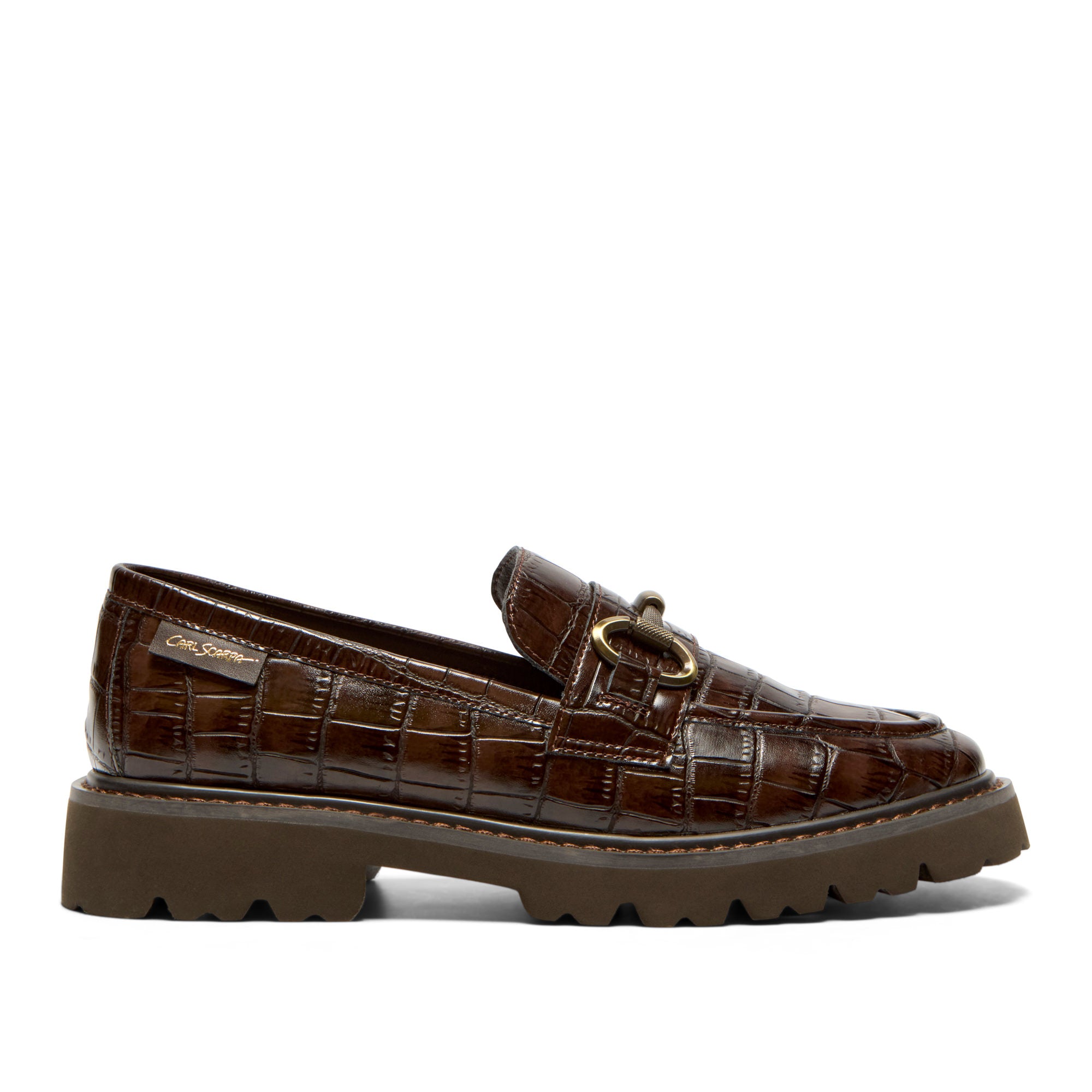 Sidonie Brown Croc Leather Loafer