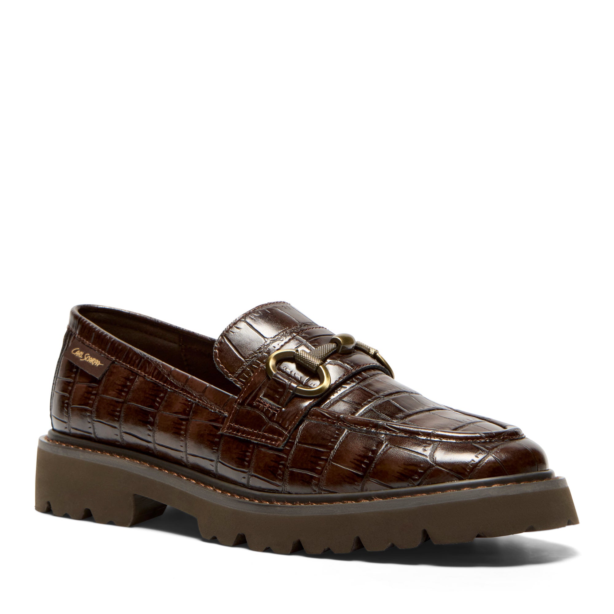 Sidonie Brown Croc Leather Loafer