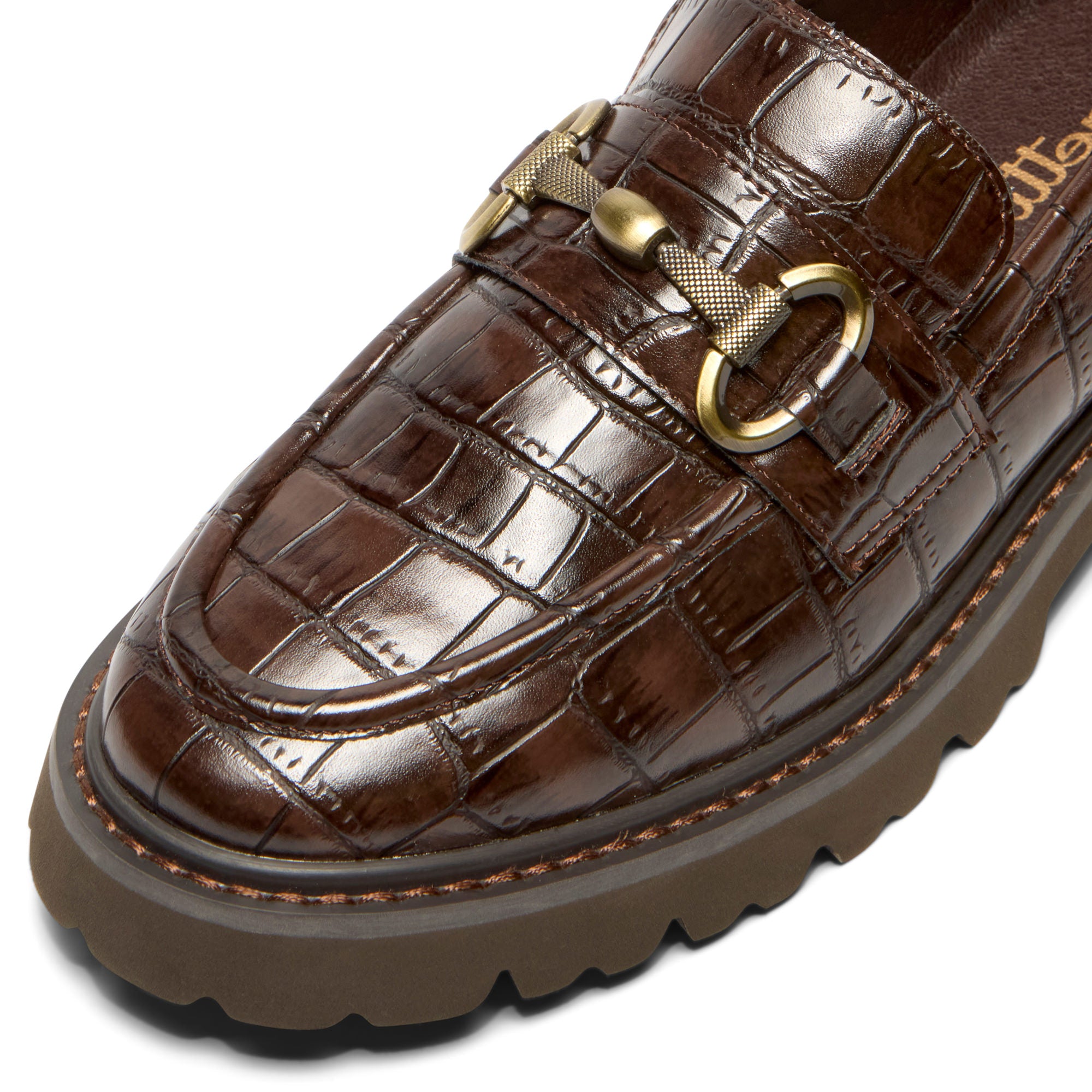Sidonie Brown Croc Leather Loafer