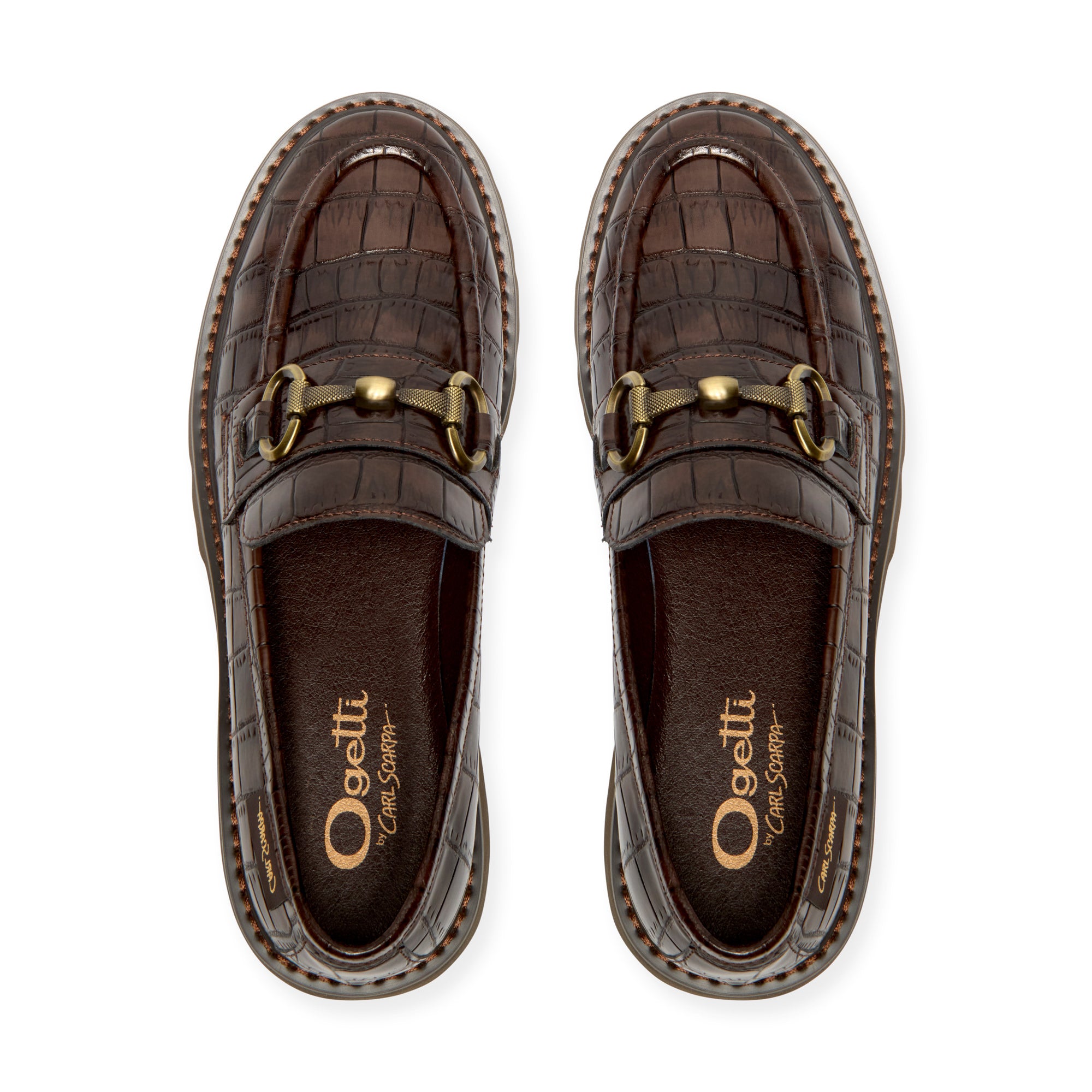 Sidonie Brown Croc Leather Loafer