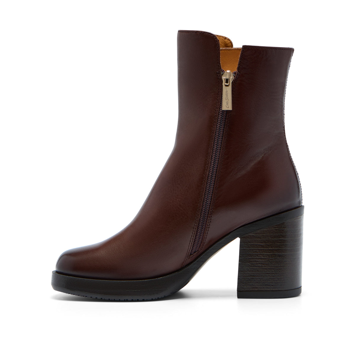 Sasina Brown Leather Ankle Boot