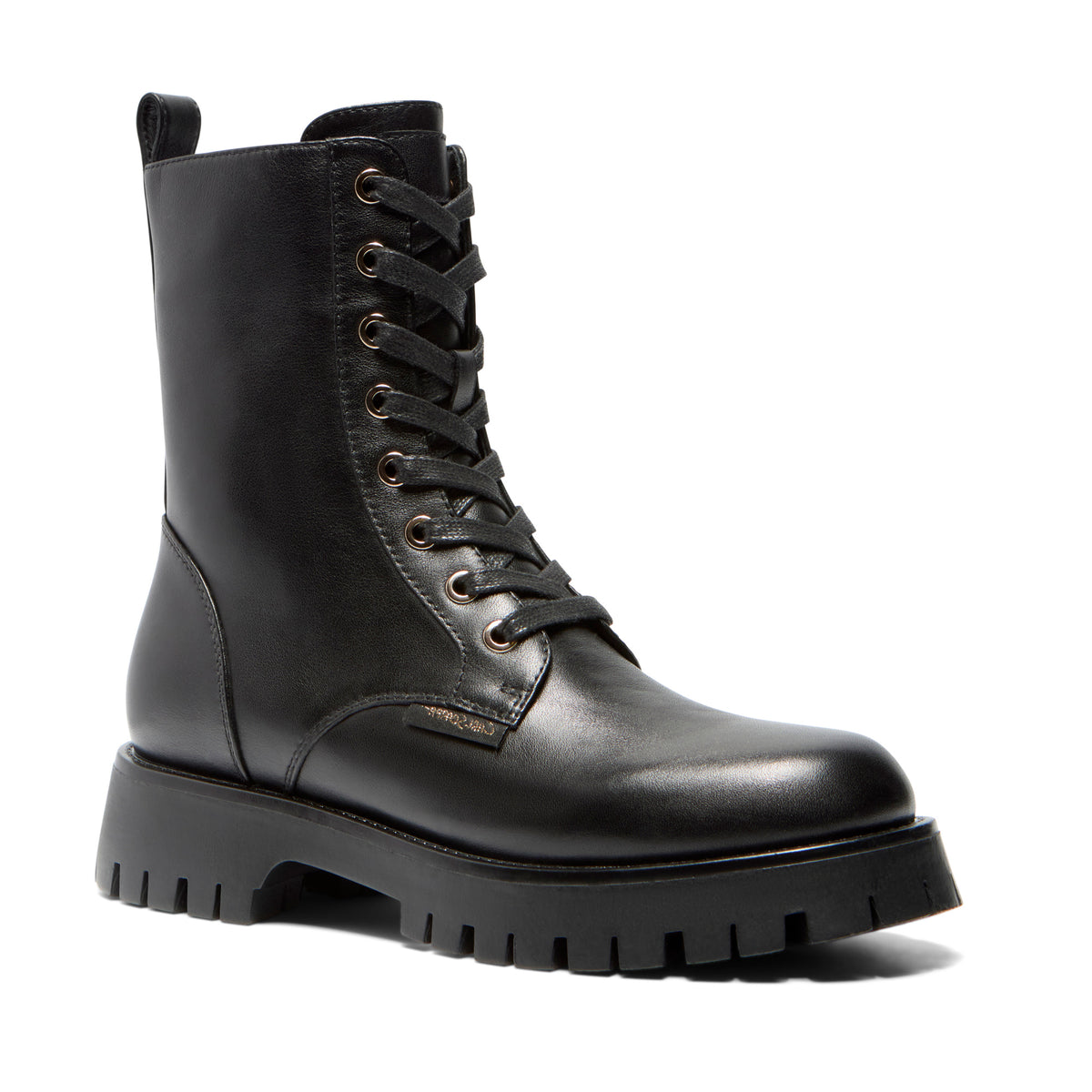 Azzurra Black Leather Ankle Boot