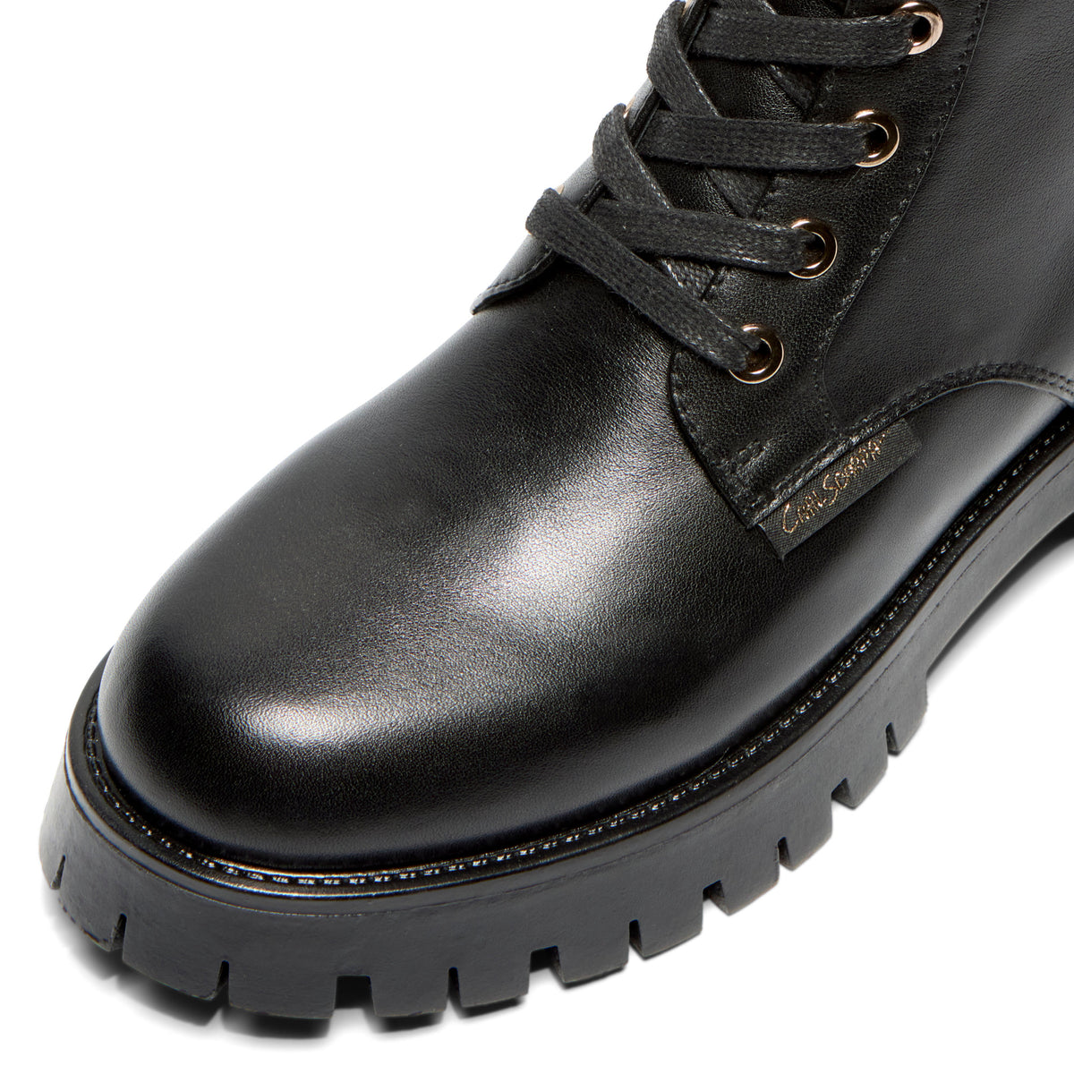 Azzurra Black Leather Ankle Boot