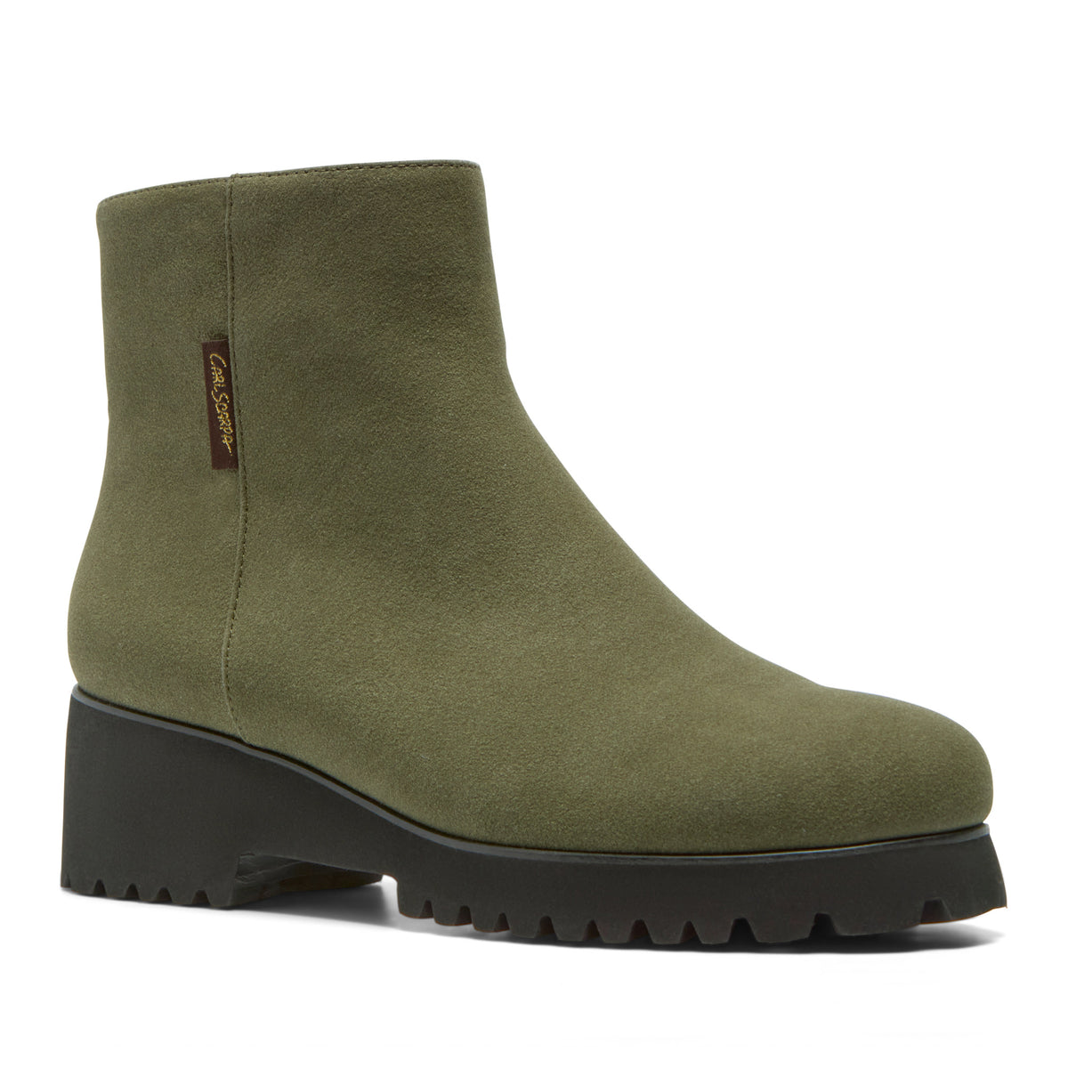 Valentia Green Suede Ankle Boot