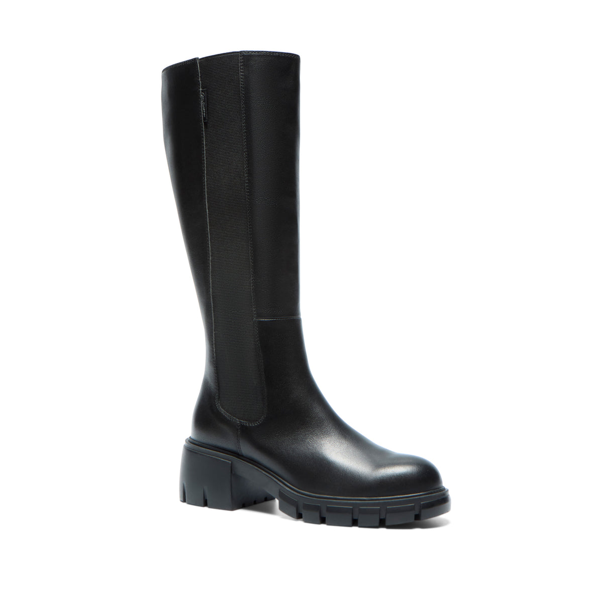 Ettoria Black Leather Knee High Boots