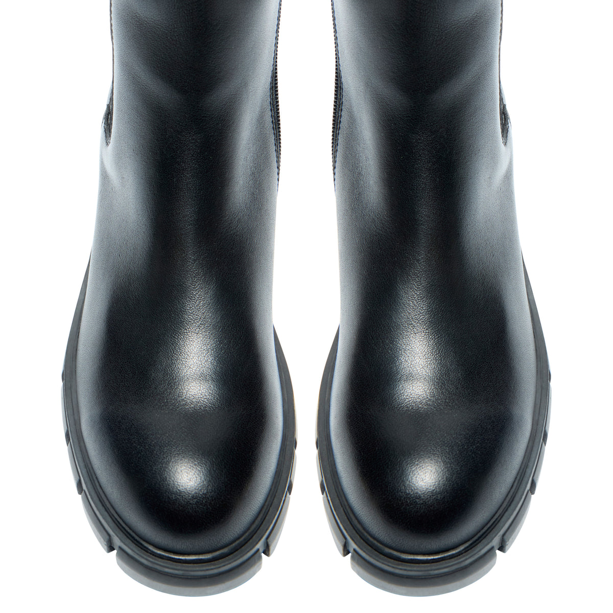 Ettoria Black Leather Knee High Boots