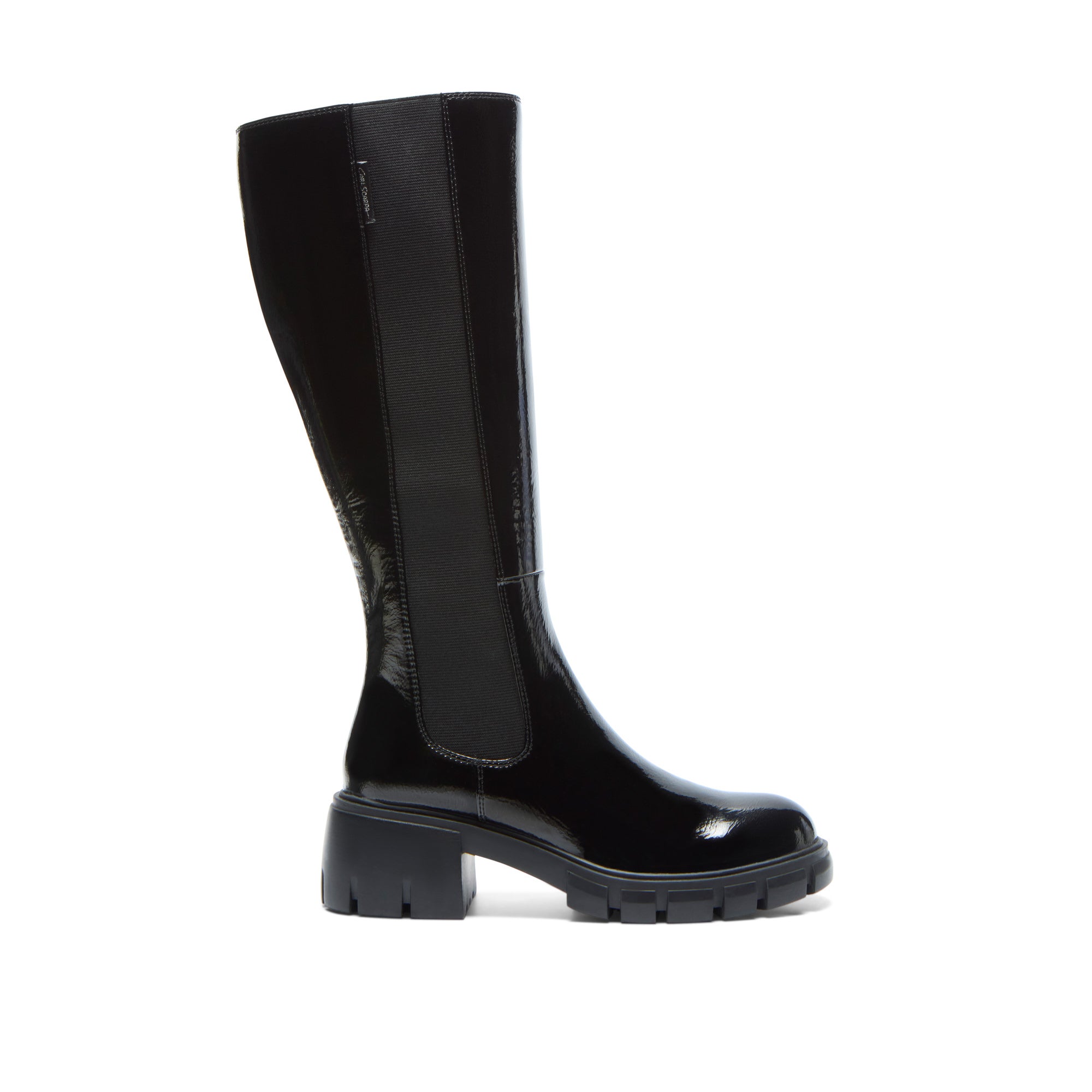 Ettoria Black Patent Leather Knee High Boots