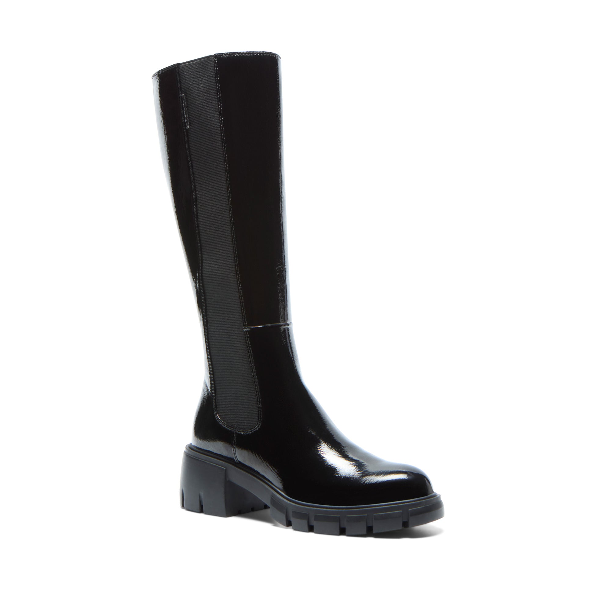 Ettoria Black Patent Leather Knee High Boots