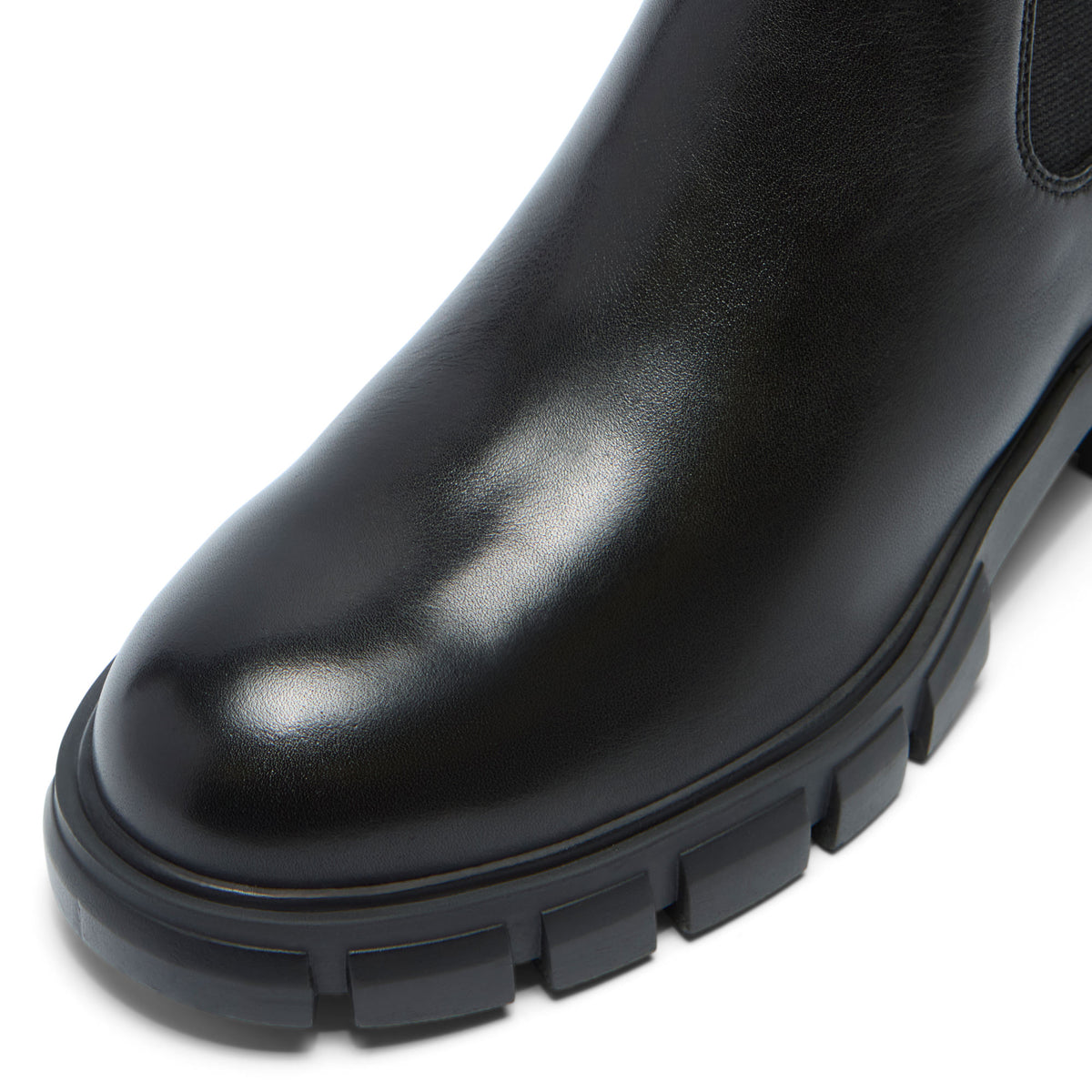Elvia Black Leather Ankle Boot