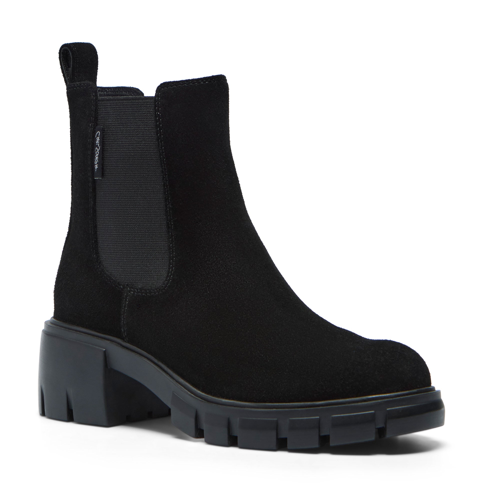 Elvia Black Suede Ankle Boot