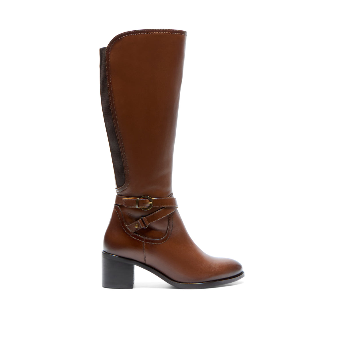 Elverino Tan Leather Knee High Boots