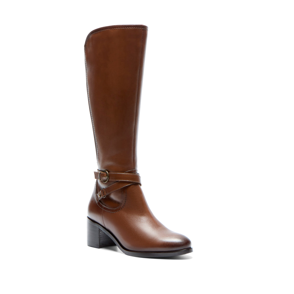 Elverino Tan Leather Knee High Boots