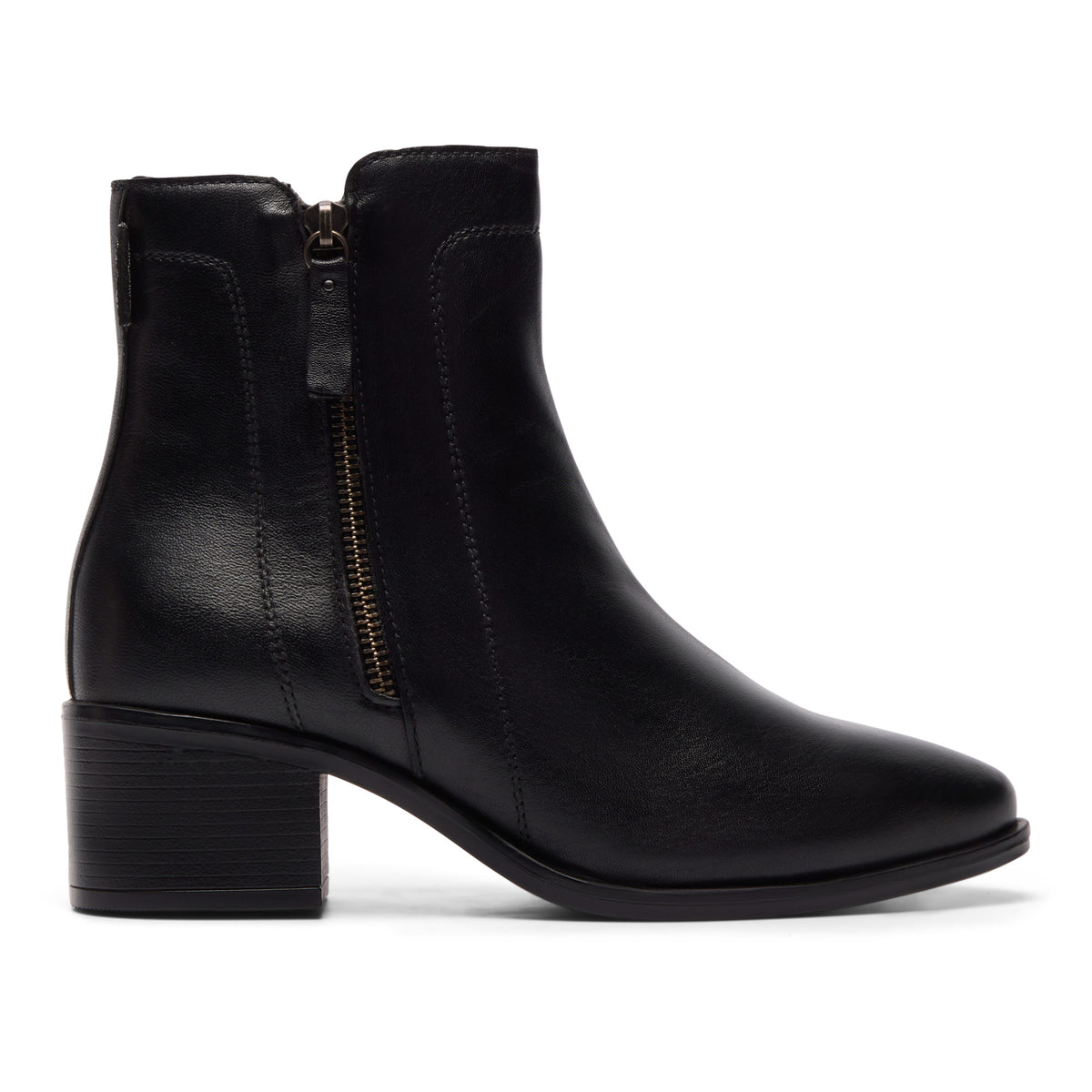 Lettina Black Leather Ankle Boot