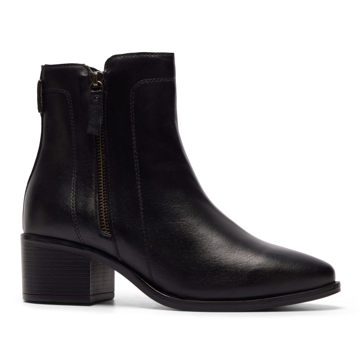 Lettina Black Leather Ankle Boot