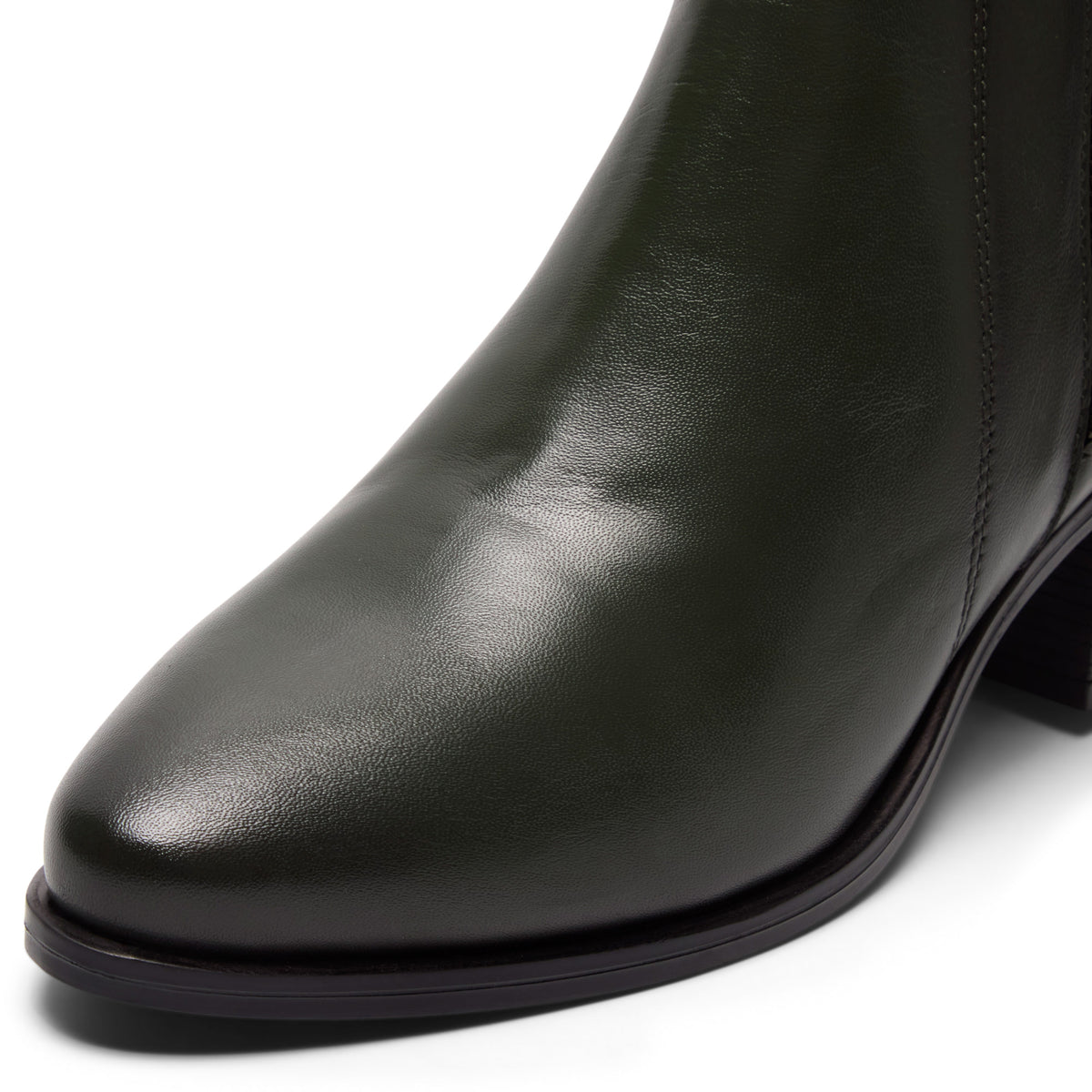 Lettina Green Leather Ankle Boot