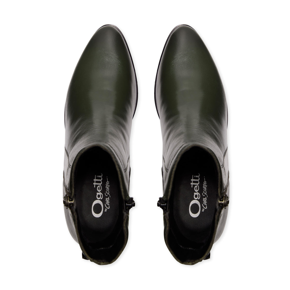 Lettina Green Leather Ankle Boot