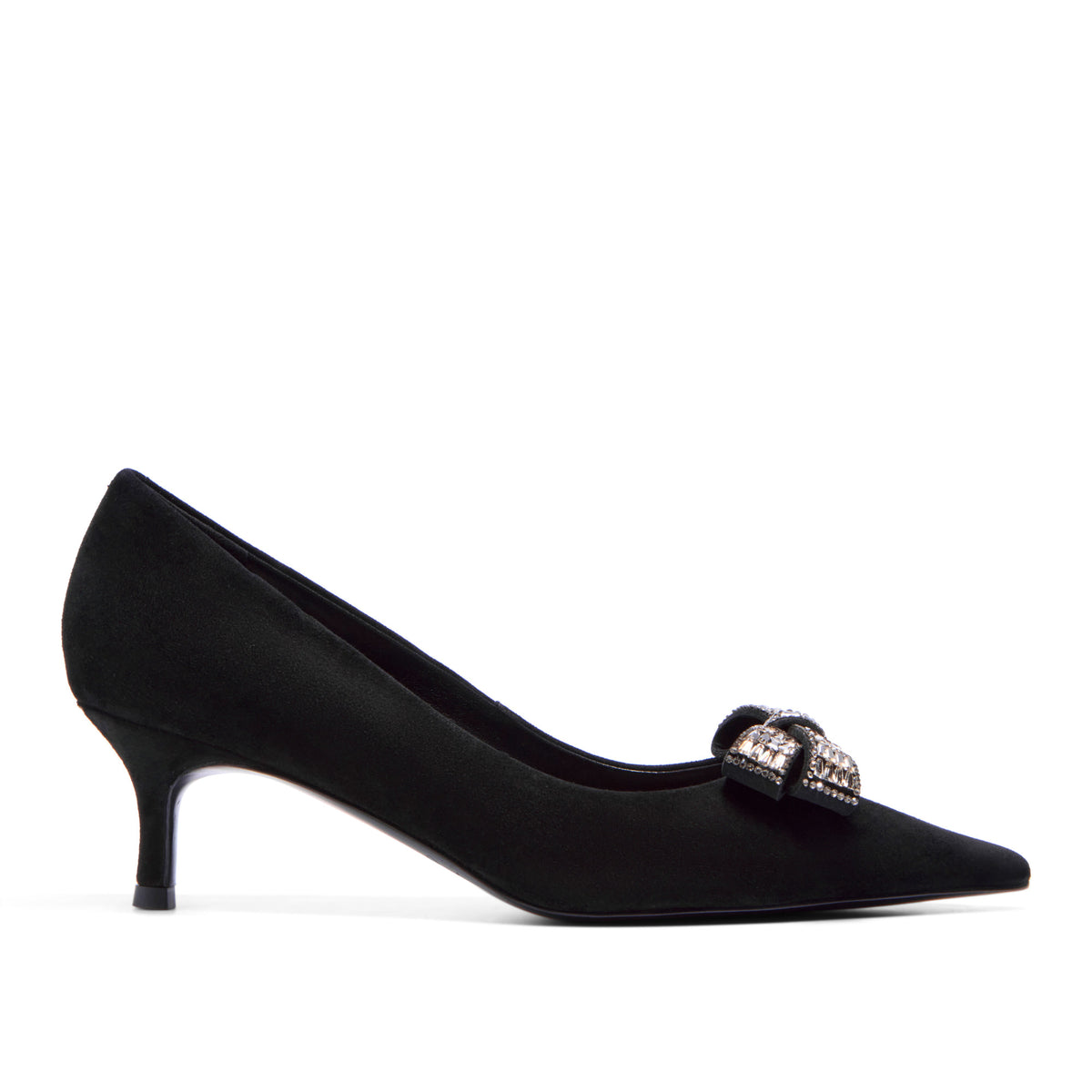 Folgarida Black Suede Court Shoe