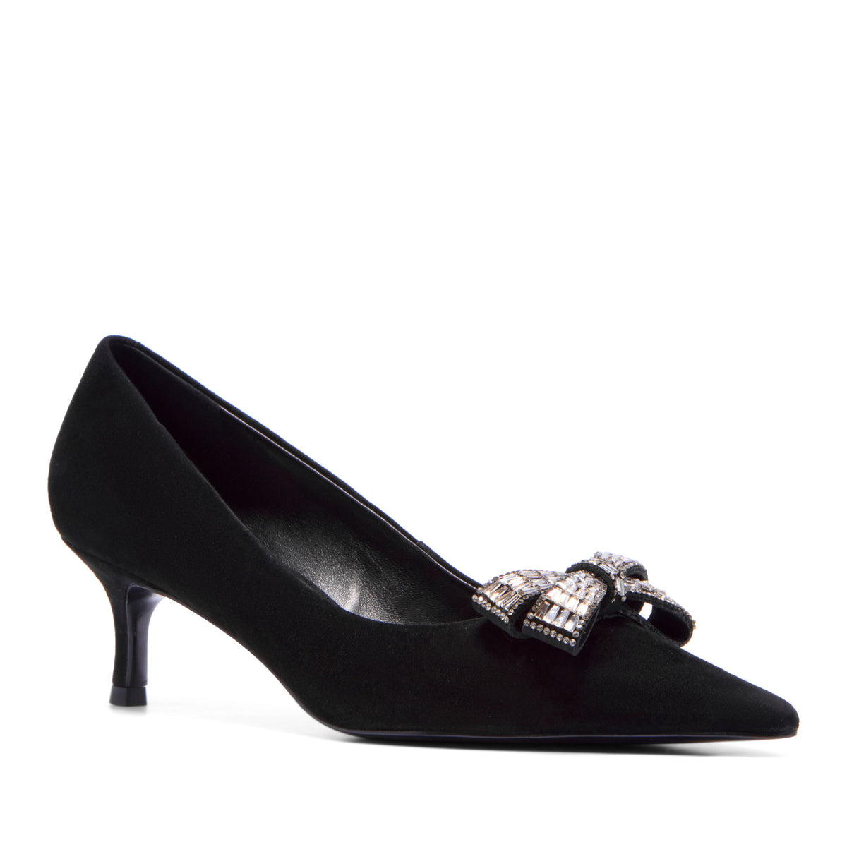 Folgarida Black Suede Court Shoe