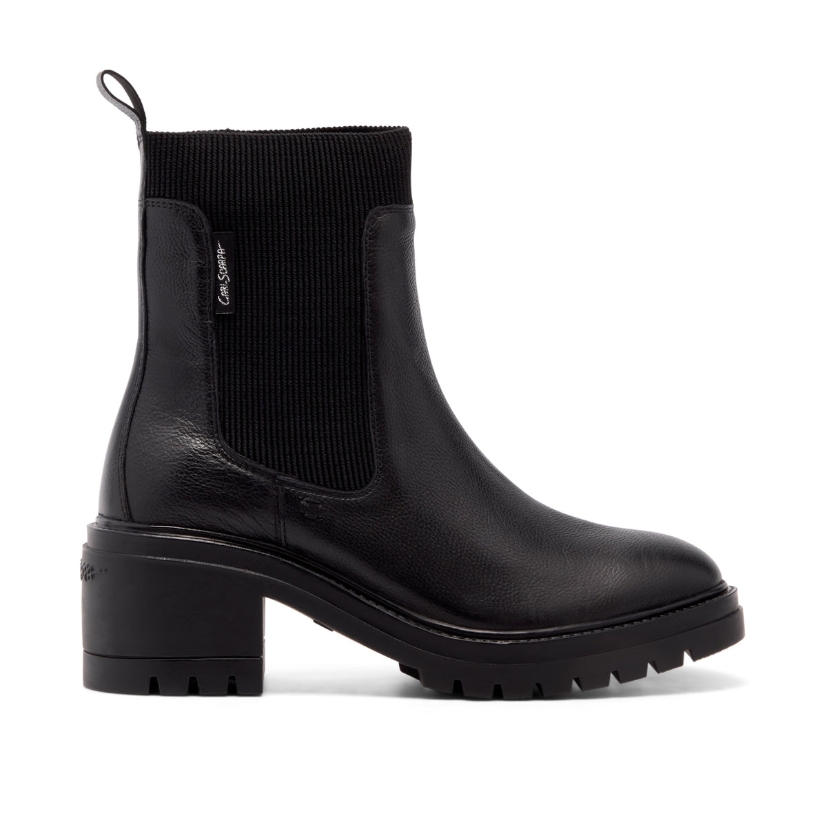 Tullia Black Leather Ankle Boot