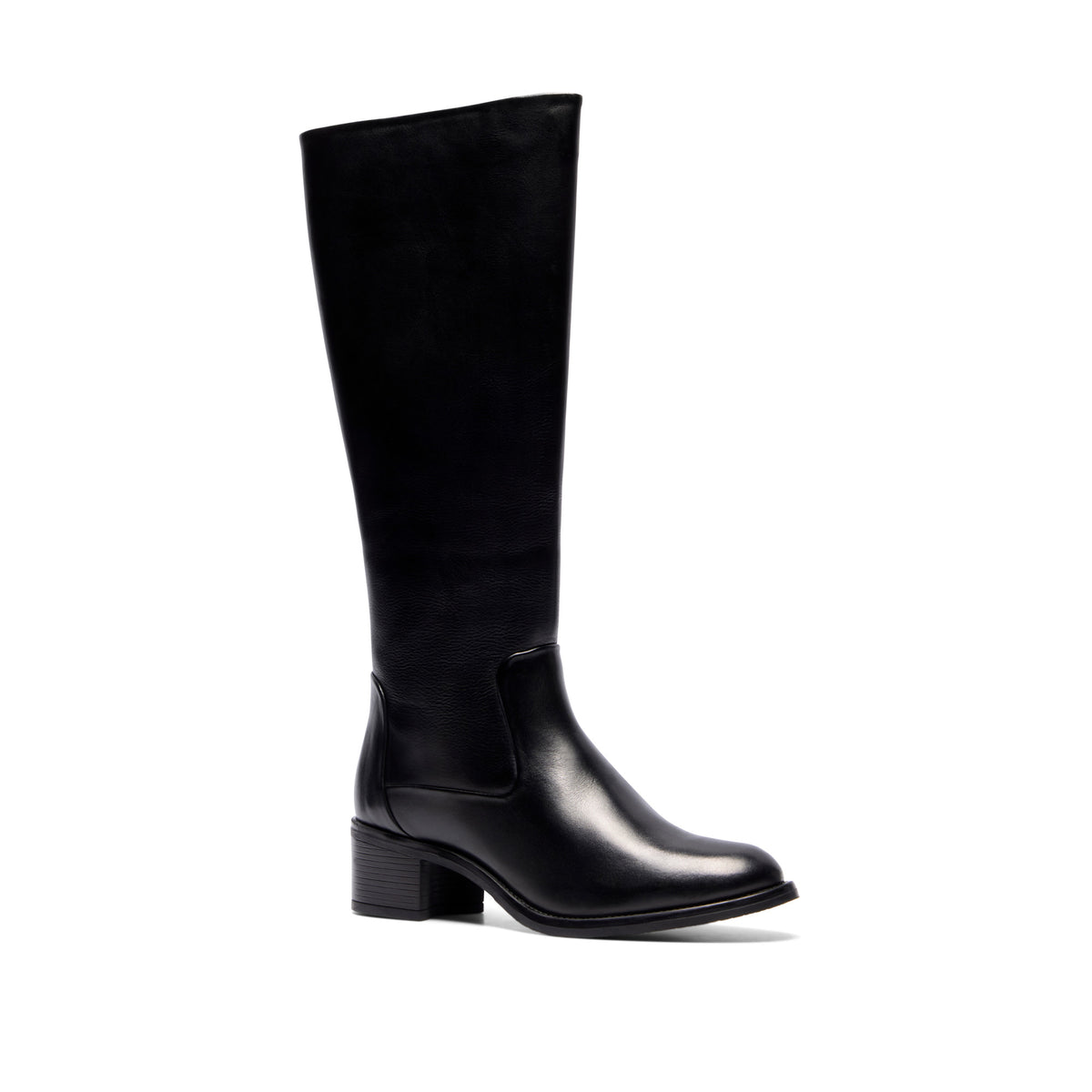 Raffaele Black Leather Knee High Boots