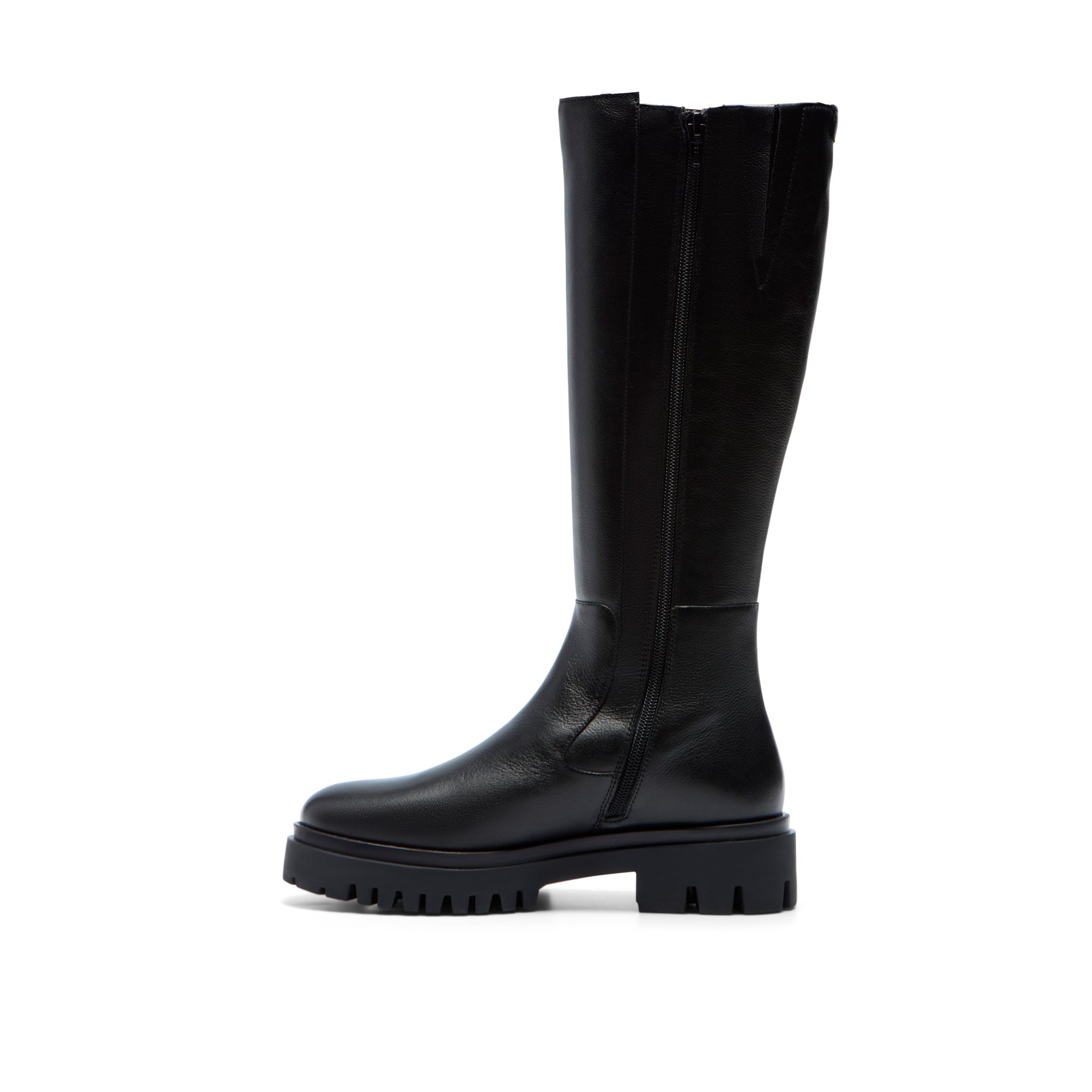Dobbiaco Black Leather Knee High Boots