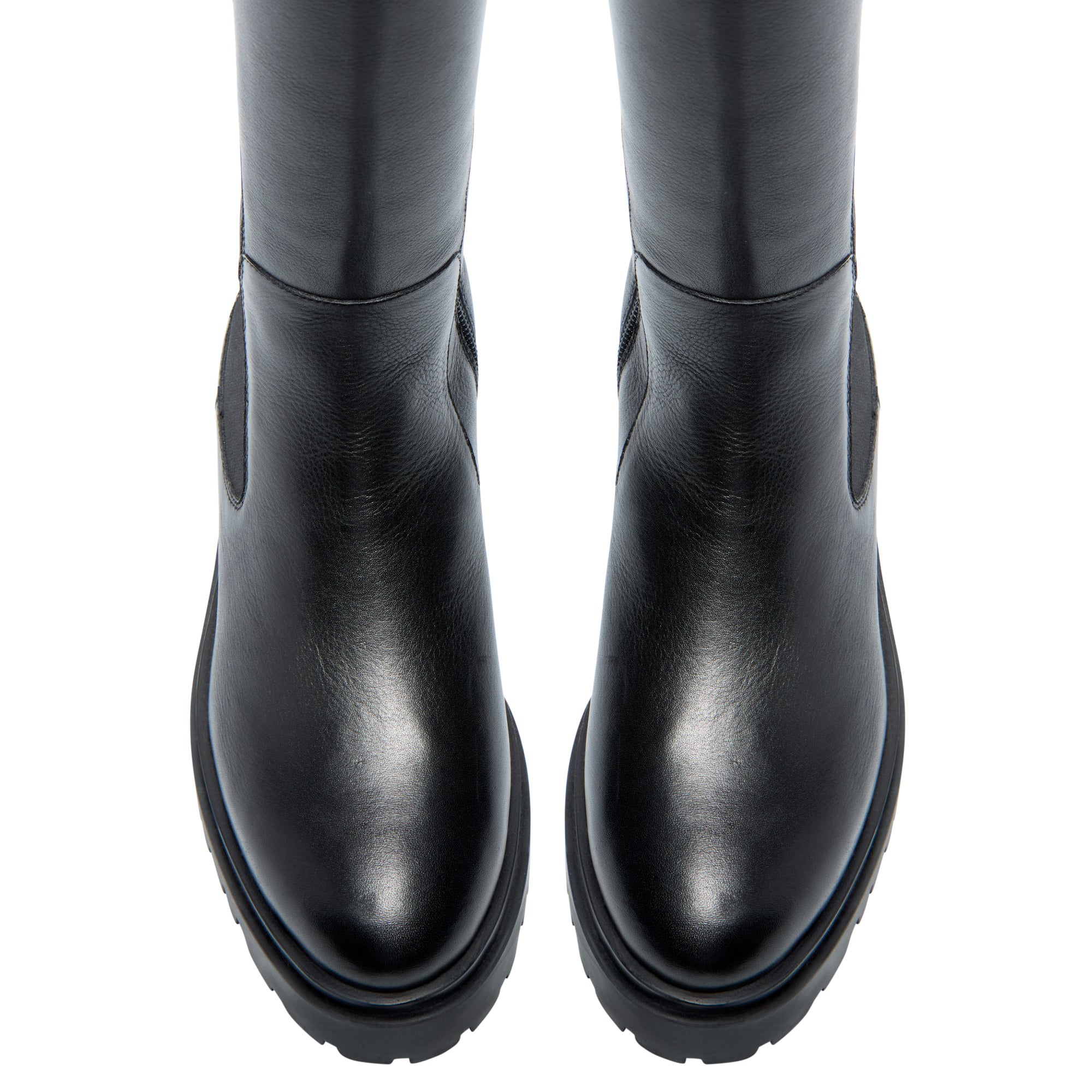 Dobbiaco Black Leather Knee High Boots