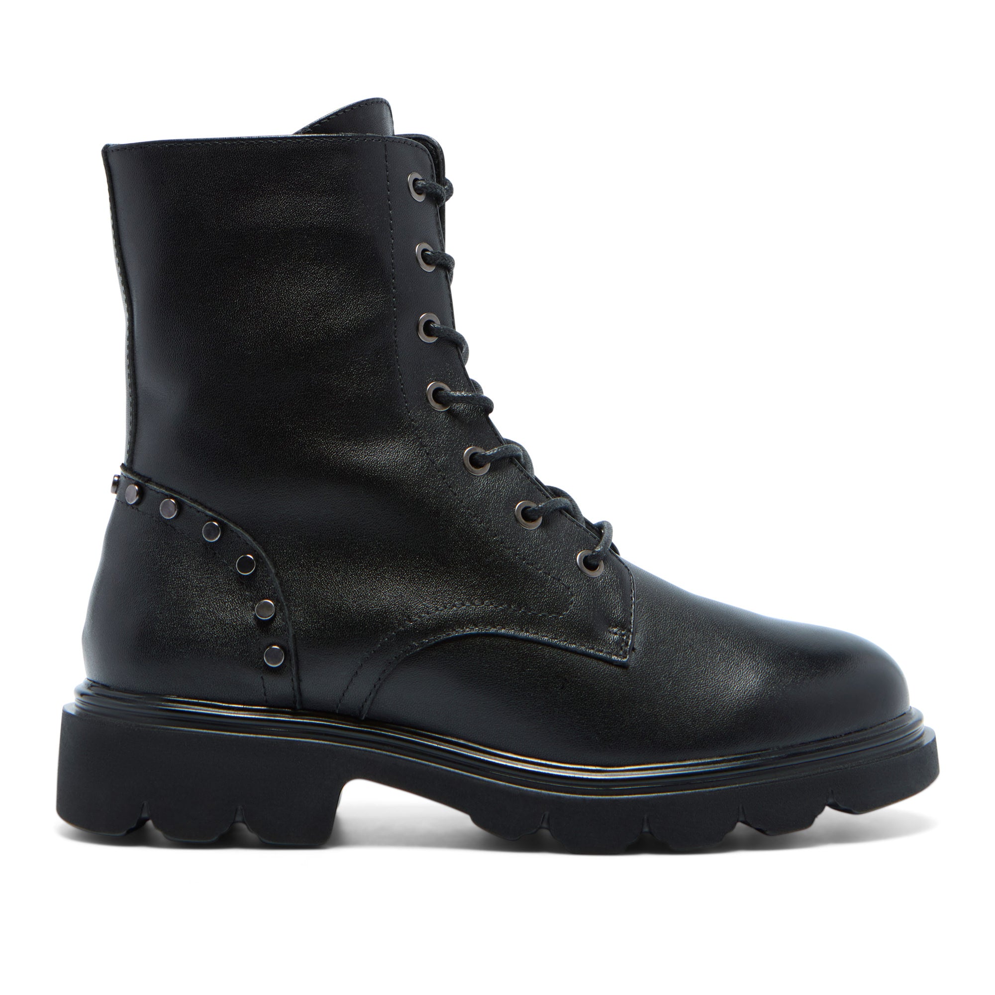 Ormaya Black Leather Ankle Boot
