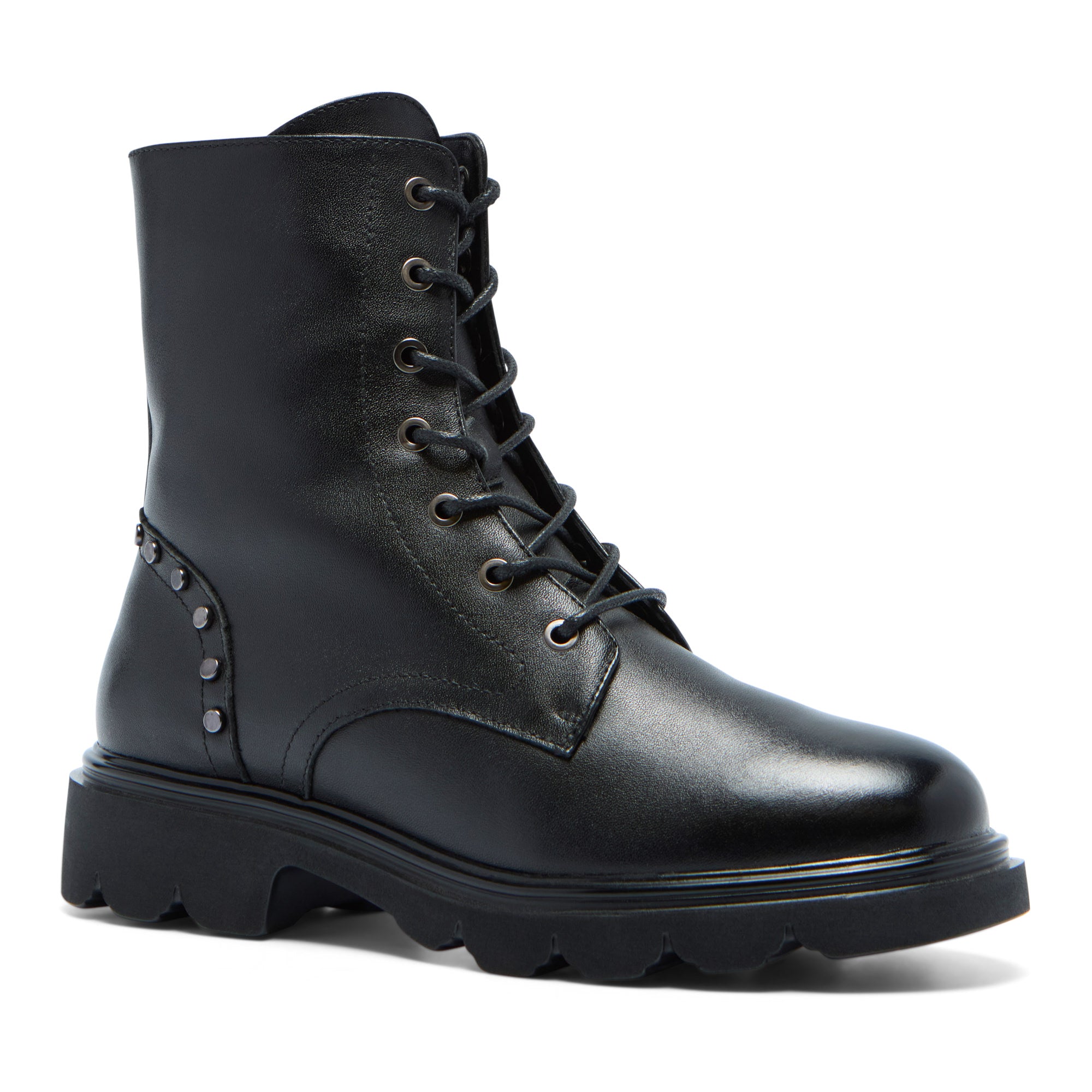 Ormaya Black Leather Ankle Boot