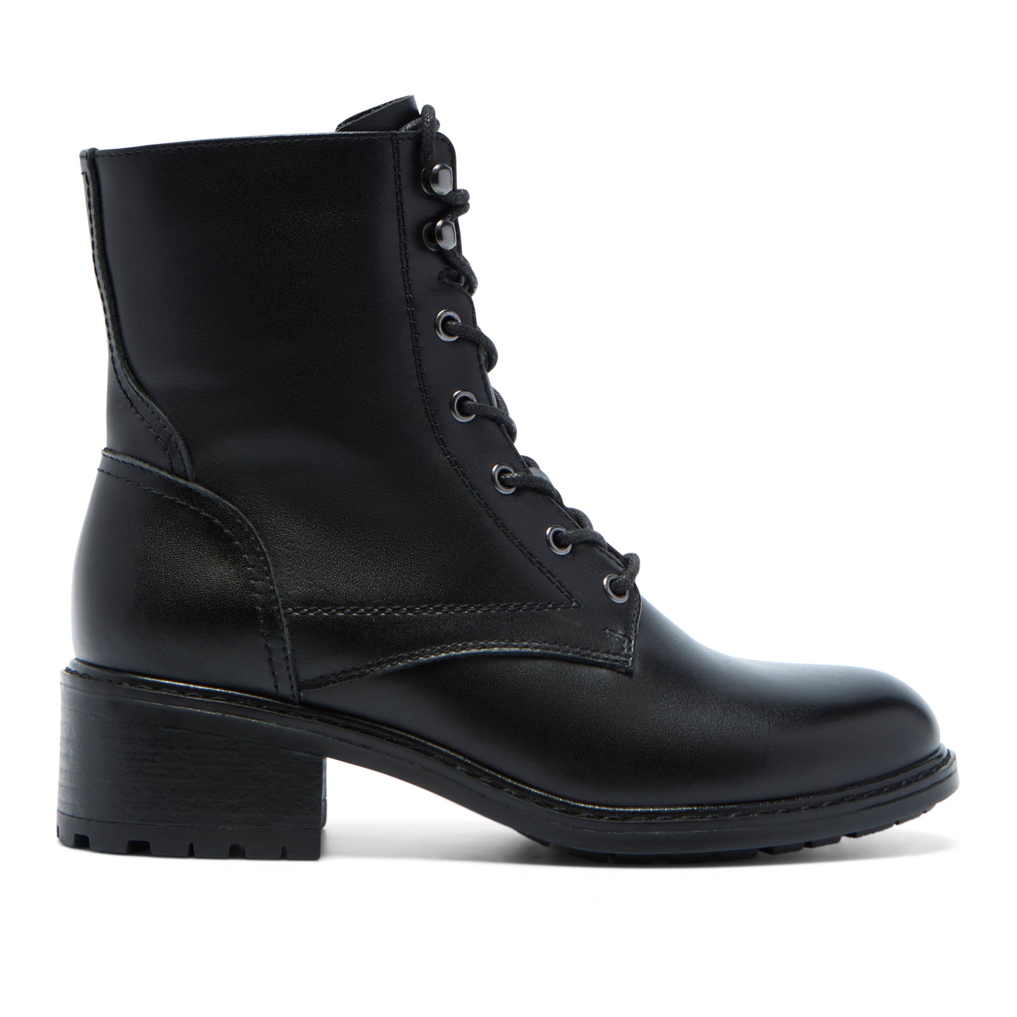 Ostana Black Leather Ankle Boot