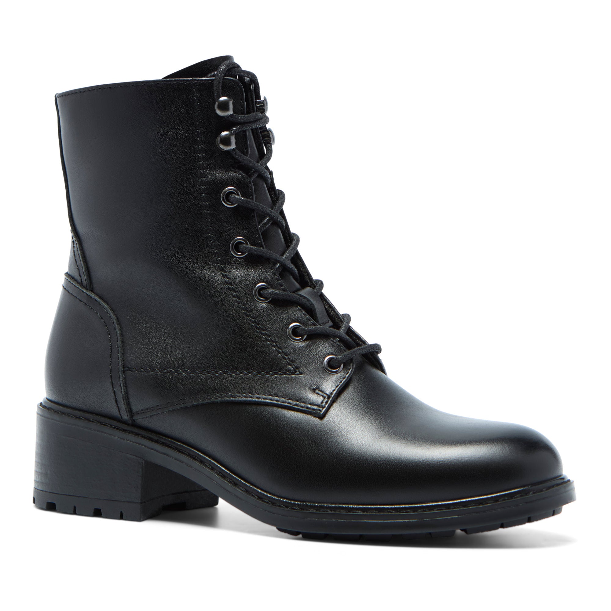 Ostana Black Leather Ankle Boot