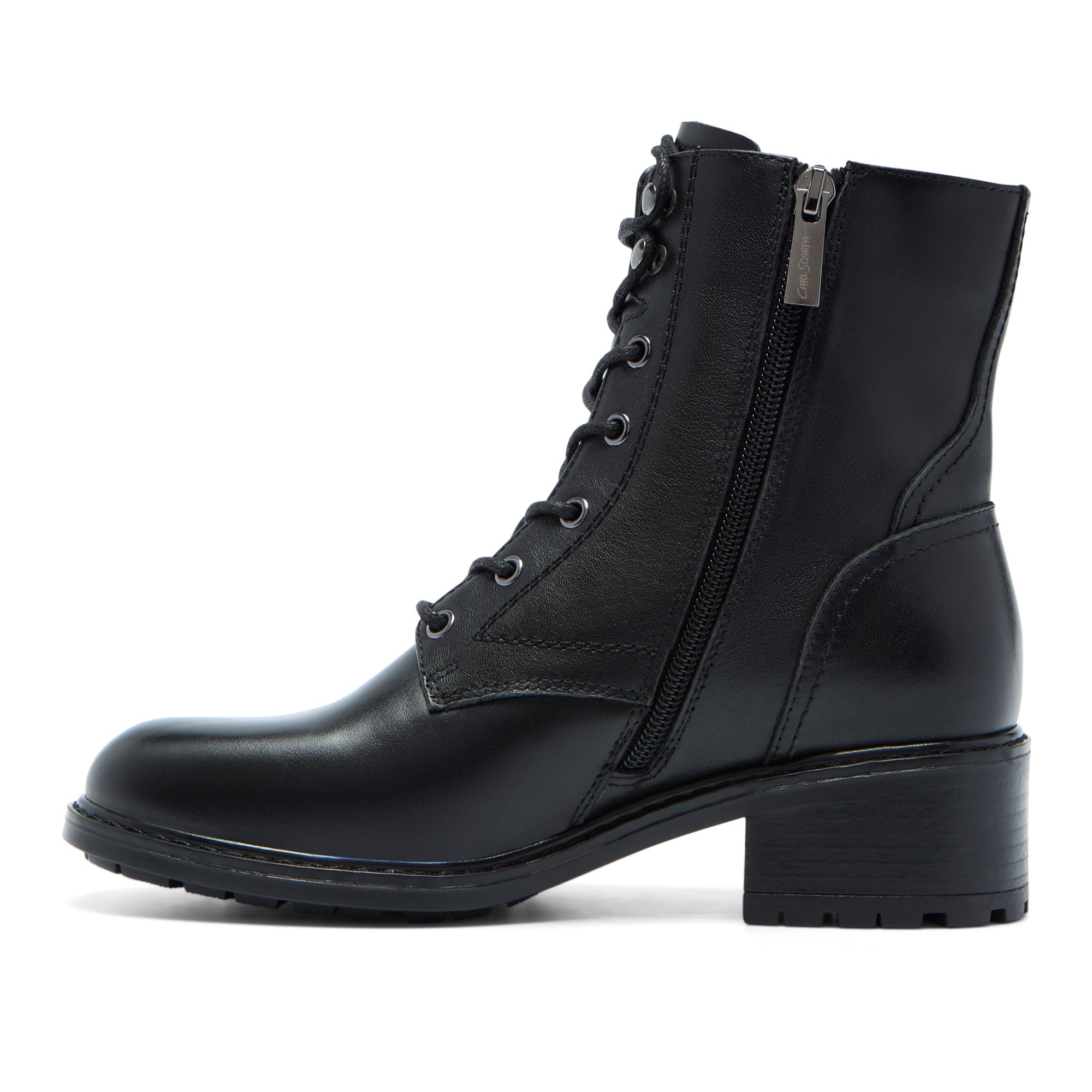 Ostana Black Leather Ankle Boot