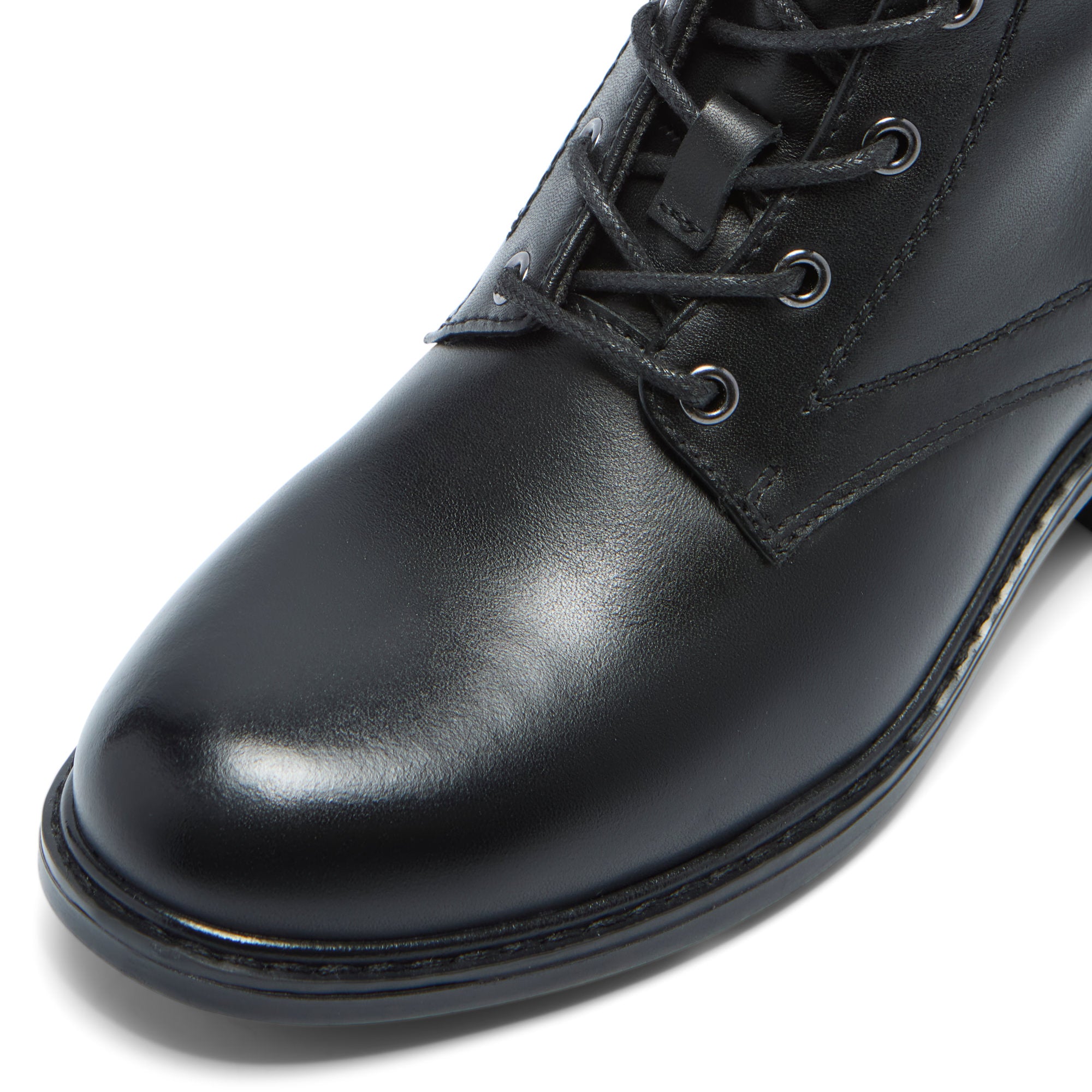 Ostana Black Leather Ankle Boot