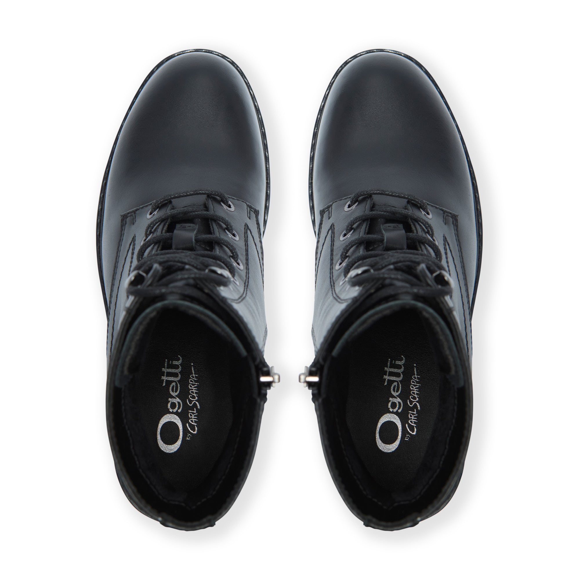 Ostana Black Leather Ankle Boot