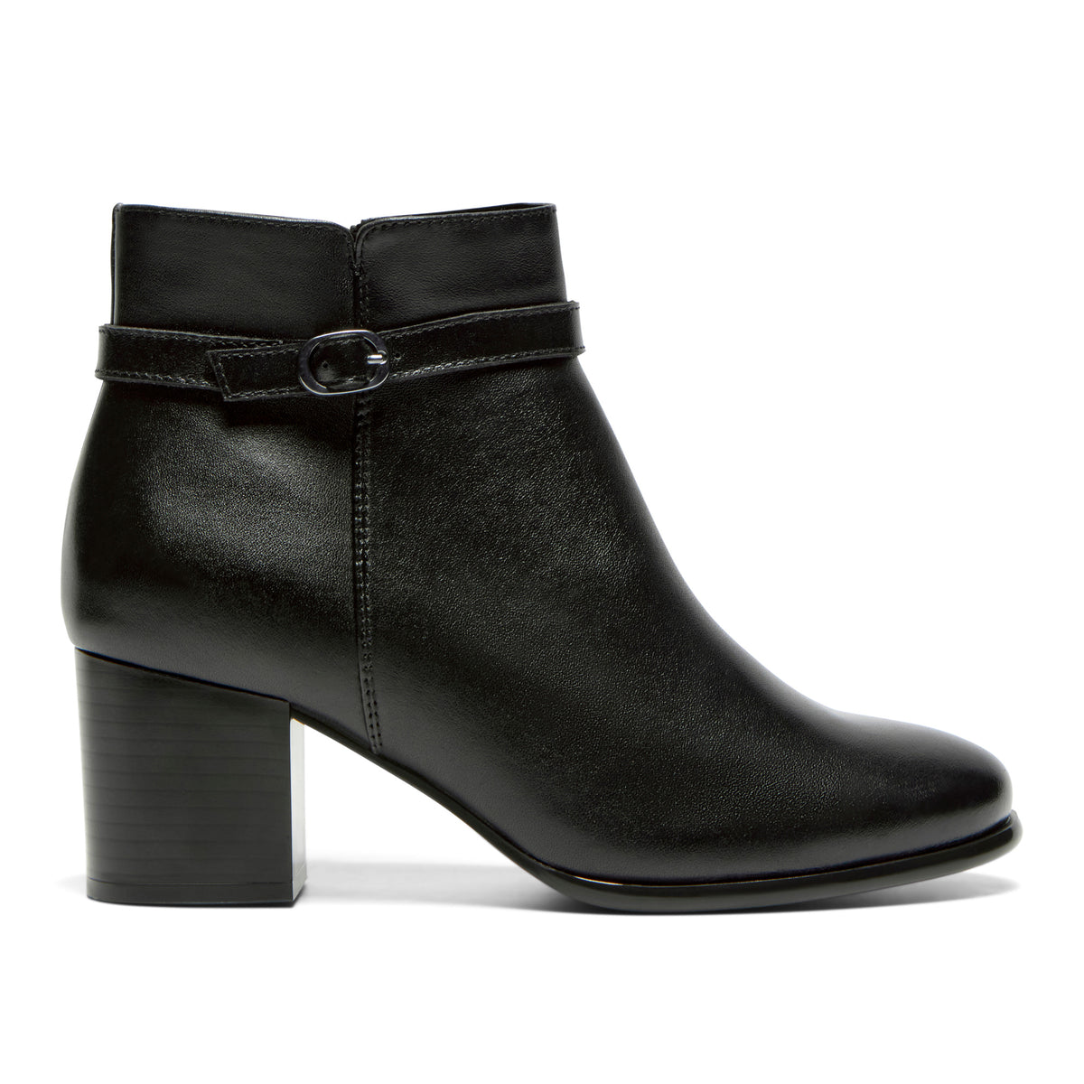 Tursi Black Leather Ankle Boot