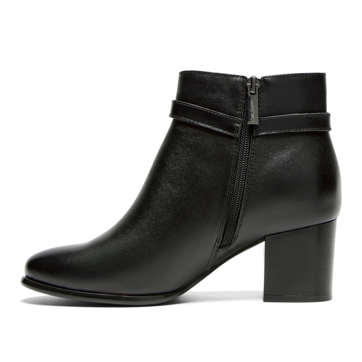 Tursi Black Leather Ankle Boot