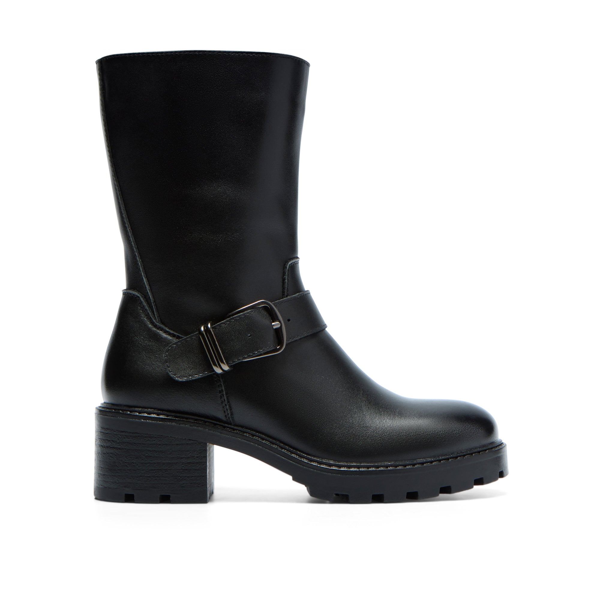 Onetta Black Leather Ankle Boot