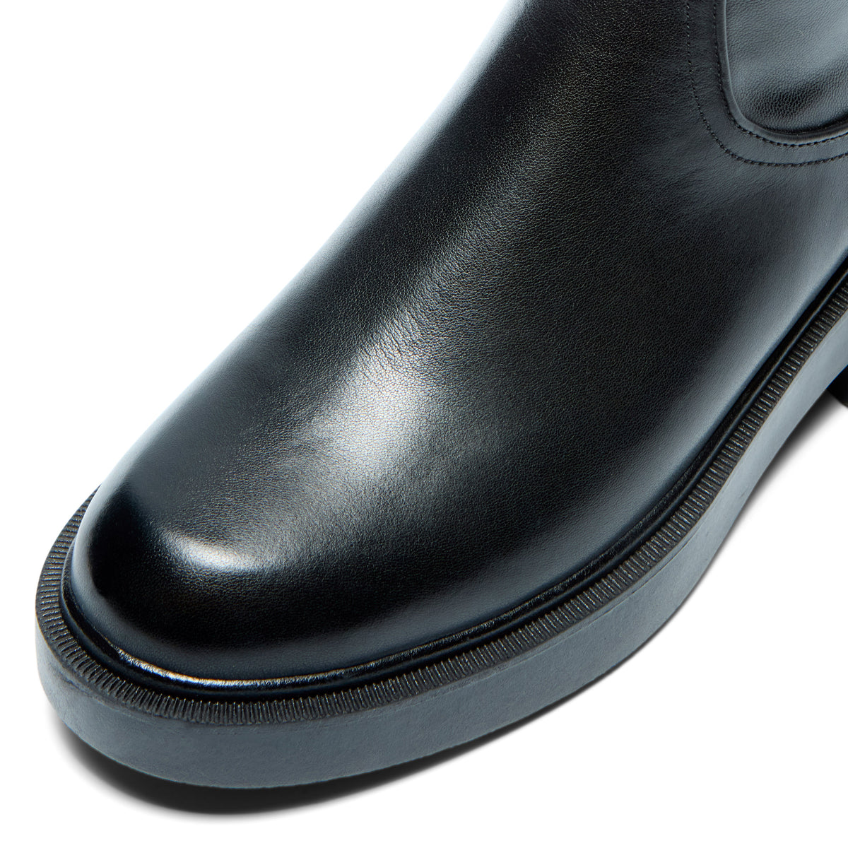 Zolomia Black Leather Knee High Boots