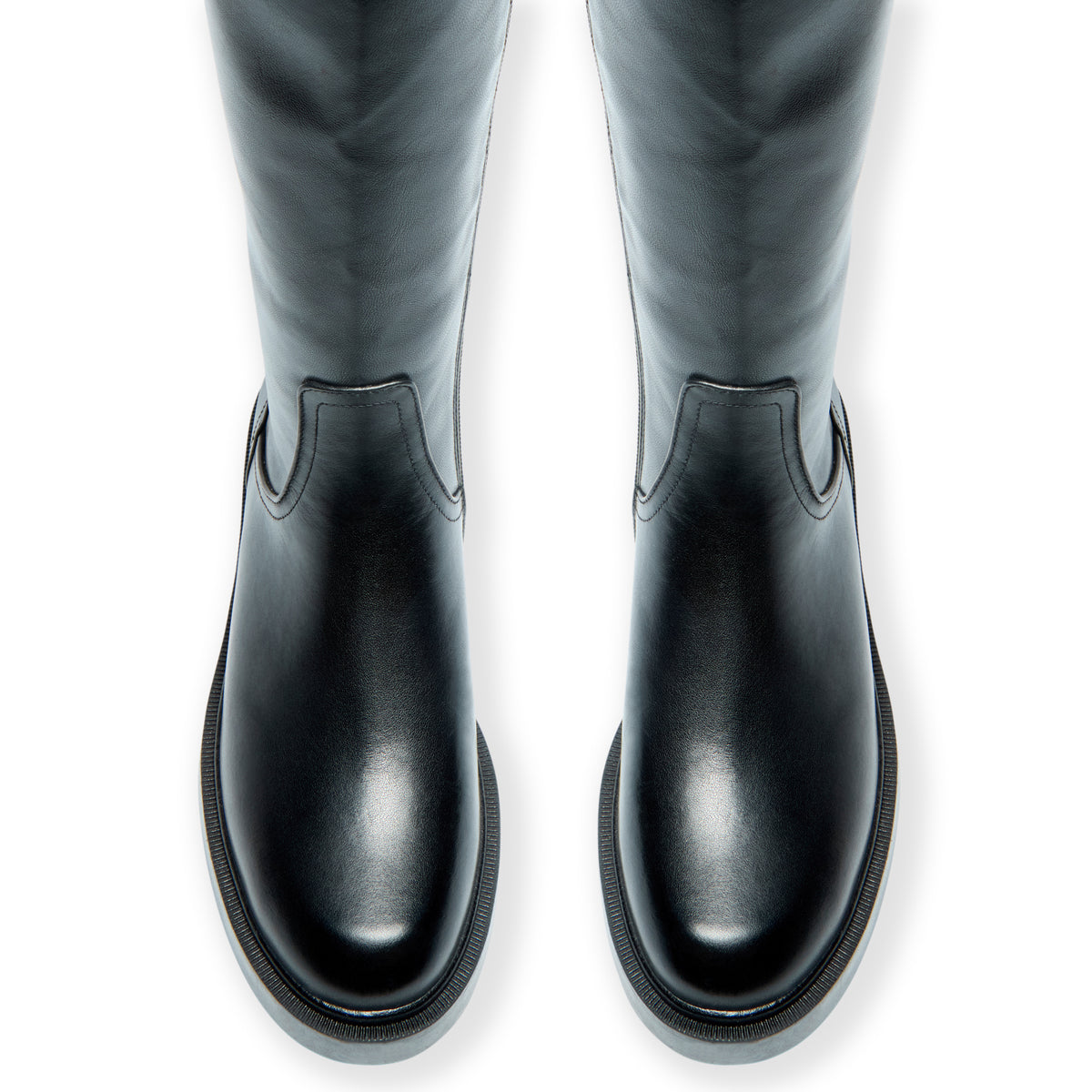 Zolomia Black Leather Knee High Boots