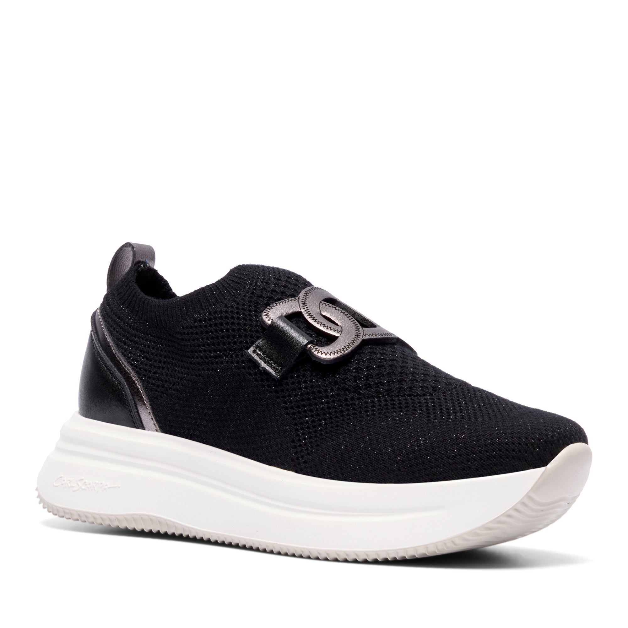 Caliagri Black Knit Chunky Loafer