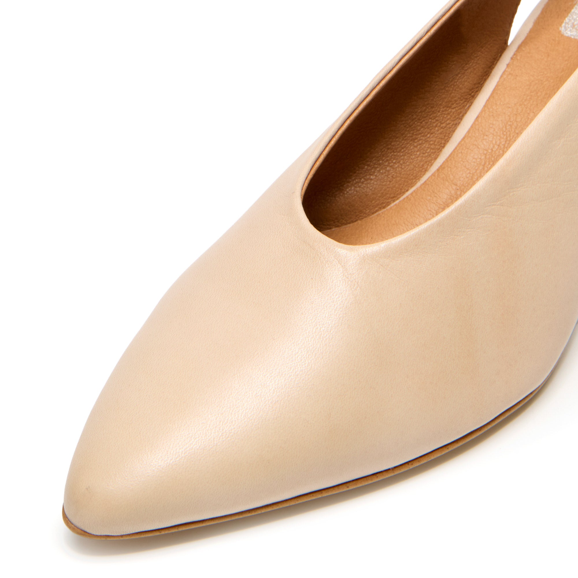 Costana Beige Leather Slingback Heel