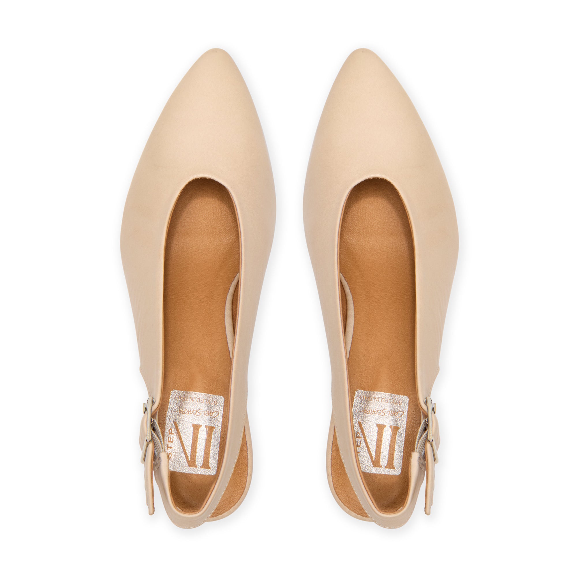 Costana Beige Leather Slingback Heel