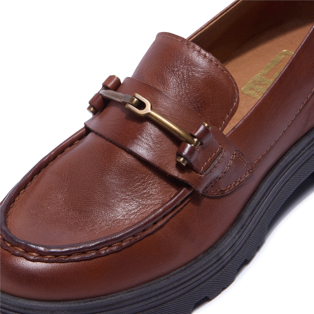 Alsenso Tan Leather Loafers
