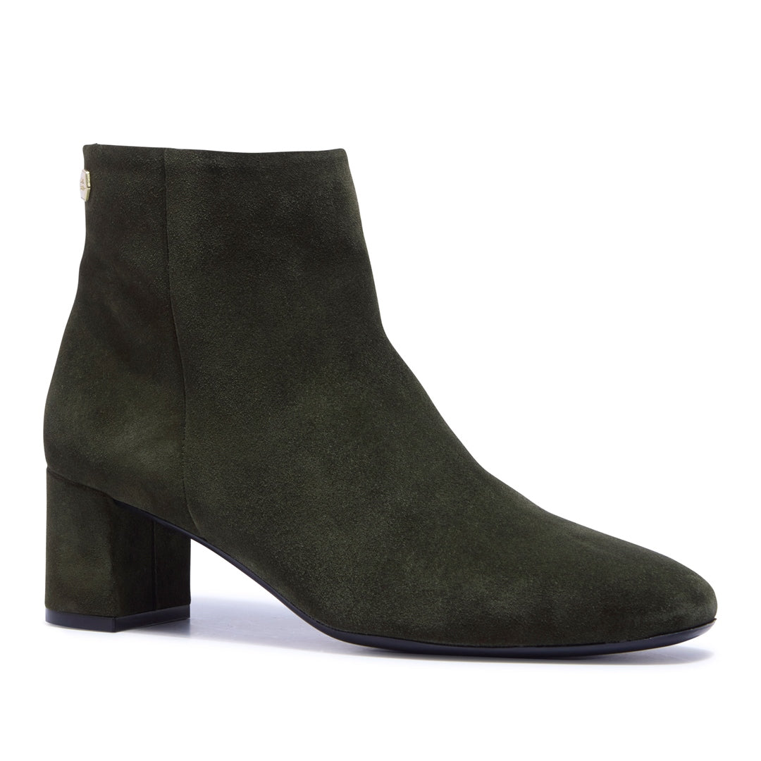 Effy Green Suede Ankle Boots
