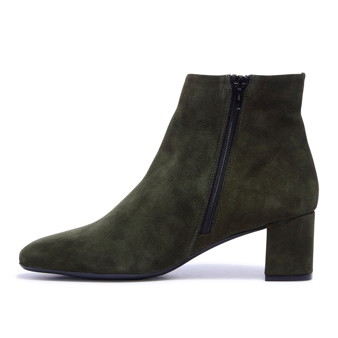 Effy Green Suede Ankle Boots